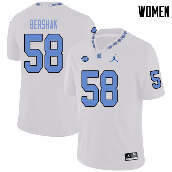 Jordan Brand Women #59 Andy Bershak North Carolina Tar Heels College Football Jerseys Sale-White